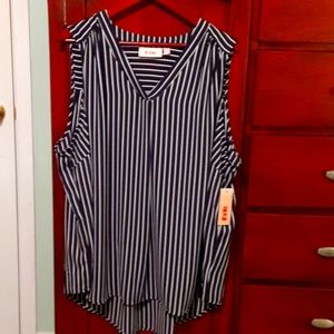 Evri Tank Top, New with Tags, Plus Size 2X, Women's, Black & White Stripes, NWT